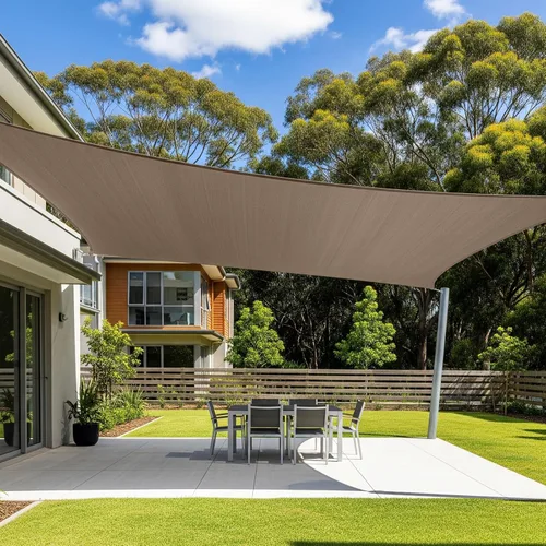Cool Area Toldo parasol rectangular de 12 x 12 pies SS-065, para exteriores, para patio, terraza, jardín, color marrón