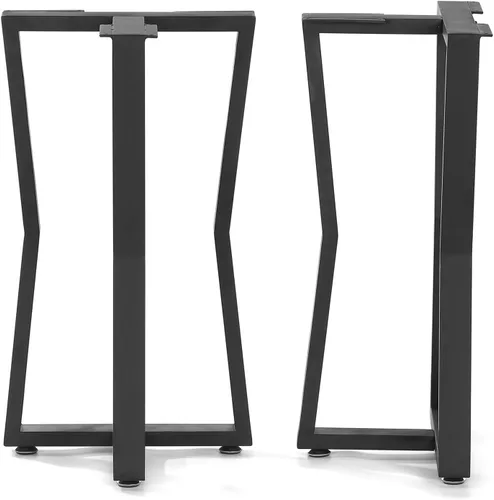 Miniatura 8 de Juego de 2 patas de escritorio de metal, patas de mesa en forma de T resistentes de 28 pulgadas de alto x 16 pulgadas de ancho, patas de metal