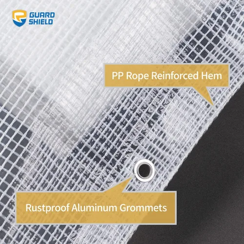 Miniatura 4 de GUARD SHIELD Lona Transparente Blanca de Uso Pesado 12x16 Pies Impermeable para Invernadero Jardín Exterior Cubierta de Polietileno Resistente a UV