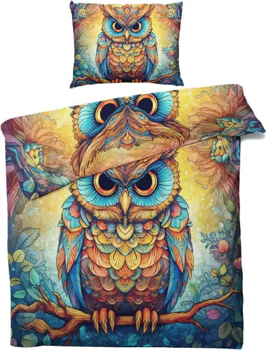 Miniatura 58 de Funda de edredón abstracta tamaño individual Juego de ropa de cama de arte colorido 2 piezas Funda de edredón con patrón de microfibra suave