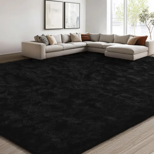 Miniatura 97 de EVOIONOS - Alfombra redonda gris para dormitorio, 5x5 pies; alfombras circulares suaves y esponjosas para sala de estar, alfombras de felpa peludas