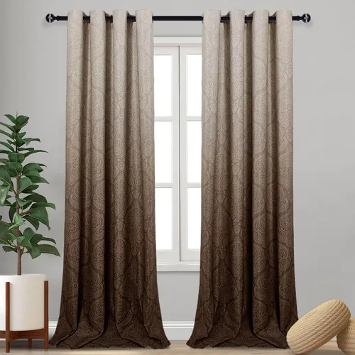 Miniatura 56 de DWCN - Cortinas blackout para dormitorio, diseño de damasco con aislamiento térmico y ojales, para sala de estar, juego de 2 paneles de cortina Gris