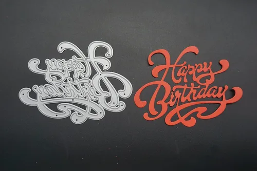 Miniatura 6 de Troqueles de corte de letras curvadas de cumpleaños para hacer tarjetas, troqueles de feliz cumpleaños, palabras de cumpleaños, marco de troqueles