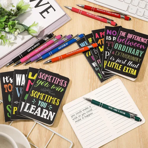 Miniatura 4 de 60 bolígrafos inspiradores con citas de tinta negra, cuaderno motivacional, bloc de notas inspiradoras, mini cuadernos de bolsillo, bolígrafos