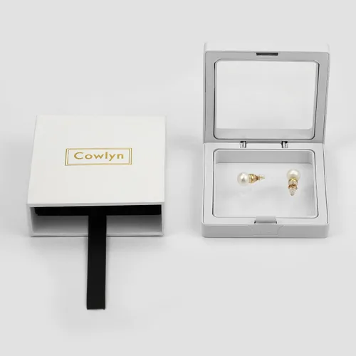 Miniatura 6 de Cowlyn Aretes de perlas I cultivadas en agua dulce, chapados en oro de 14 quilates, AAAAAAA+ de calidad seleccionada a mano, joyería hipoalergénica