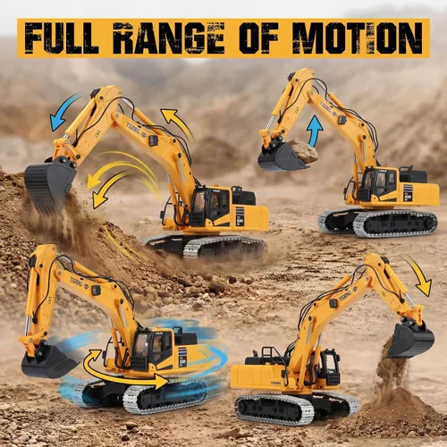 Miniatura 2 de 1/50 Excavadora de control remoto de metal Rc Vehículos de construcción Modelos de excavadora adecuados para entusiastas de los modelos adultos