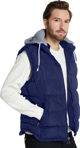 Miniatura 6 de ZSHOW - Chaleco de invierno con capucha extraíble y acolchado para hombre