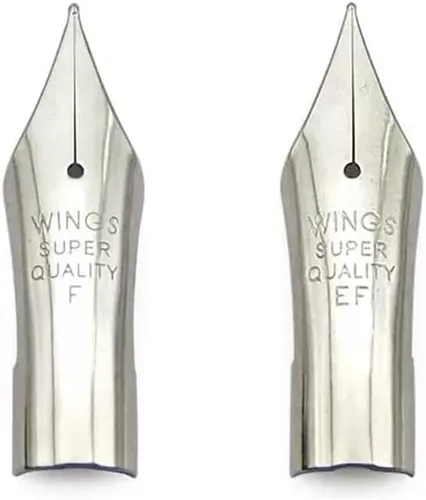 2 puntas especiales de repuesto para pluma estilográfica, perfectas para bolígrafo piloto 78G 88G KaKuno (1 punta F plateada y 1 punta EF plateada)