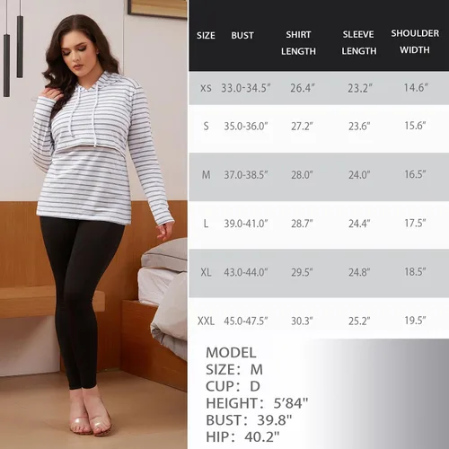 Miniatura 7 de GINKANA Sudadera con capucha para mujer, manga larga, lactancia materna, ropa casual
