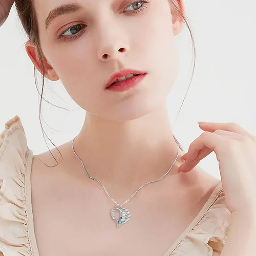 Miniatura 4 de Personalized Mom Heart Necklace Birthstone Necklace for Women Mom Jewelry with 1-6 Names Customized Name Necklace Christmas Birthday Gifts for Mama
