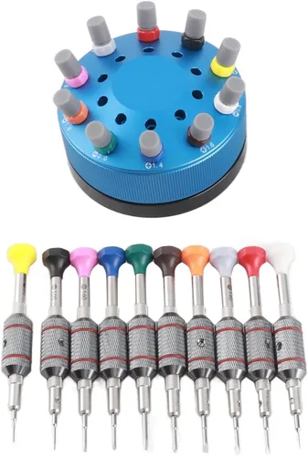 Miniatura 2 de Juegos de destornilladores, 10 unids profesional reloj gafas casa destornillador conjunto reloj reparación herramienta con base
