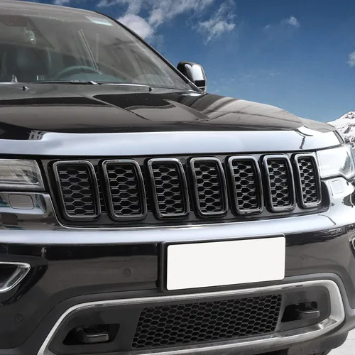 Miniatura 7 de JeCar Kit de molduras de malla para Jeep Grand Cherokee 2017-2020, color negro (7 unidades)