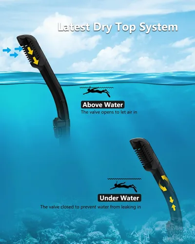 Miniatura 5 de Juego de 2 máscaras de esnórquel seco para adultos, máscara de buceo, gafas de natación, máscara de buceo, cubierta de nariz, buceo gratis