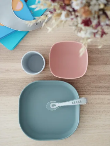 Miniatura 6 de Beaba - Cuenco de silicona con succión para bebé, suave y antideslizante, duradero, irrompible, esencial para bebés, alimentación para niños Rosa