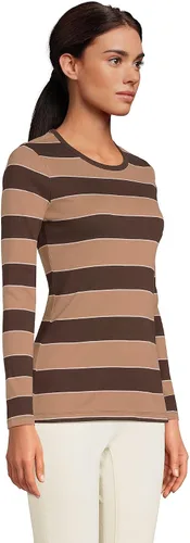Miniatura 3 de Lands' End - Camiseta de algodón de manga larga y cuello redondo para mujer