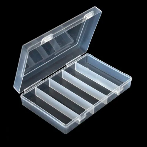 Miniatura 7 de ljhnba 5 ranuras de almacenamiento rectangular de plástico coleccionable, contenedor de almacenamiento apto para 100 piezas de 1.181 in, caja