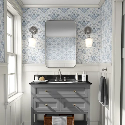 Miniatura 4 de Papel tapiz para despegar y pegar para decoración del hogar, cocina, flores silvestres azules, vinilo extraíble, autoadhesivo, para estantes