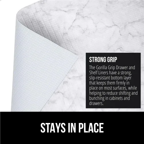 Miniatura 3 de GORILLA GRIP DripGuard - Forro para estantes, protector no adhesivo para cajones y gabinetes de cocina, antideslizante, de plástico con superficie