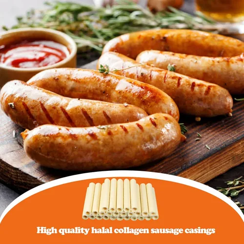 Miniatura 4 de HAIKISS Carcasa de salchicha de secado comestible, tripas de salchichas de colágeno HALAL para la mayoría de las salchichas deliciosas, jamón casero