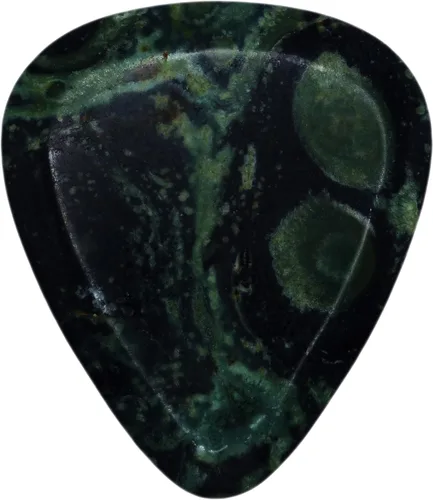 Miniatura 17 de Púa de guitarra o bajo de Obsidiana de Caoba en vidrio volcánico - 3.0 mm de calibre ultra pesado - Forma 351 - Púa exótica artesanal de gema