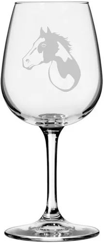 Miniatura 59 de Morgan Body Horse - Copa de vino grabada multiusos (12.75 onzas)