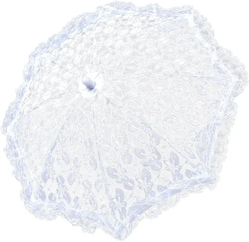 Paraguas de encaje de 17 x 20 pulgadas, paraguas pequeño para boda, regalo de novia, boda, regalo de foto, regalo para niños, paraguas de encaje