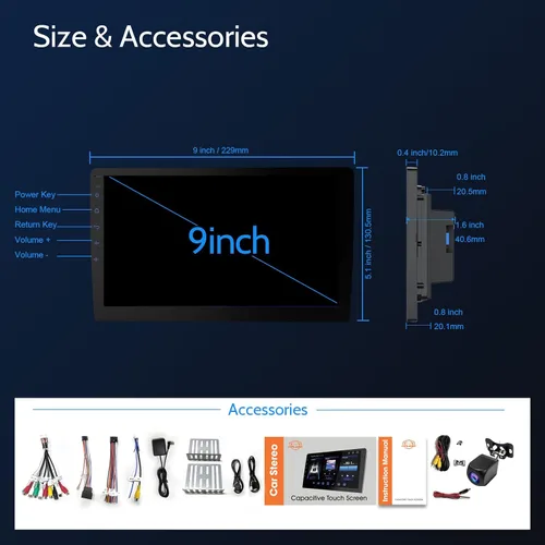 Miniatura 8 de Haudio Estéreo inalámbrico de doble DIN de 9 pulgadas para automóvil, con Apple CarPlay y pantalla de radio Android Auto, con Mirror Link, Bluetooth
