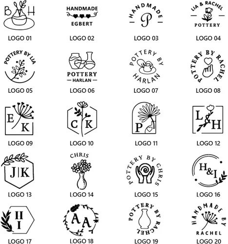 Miniatura 5 de Terwex Sello de cerámica personalizado – Sello de arcilla personalizado con tu diseño de logotipo – Crea impresiones únicas en cerámica
