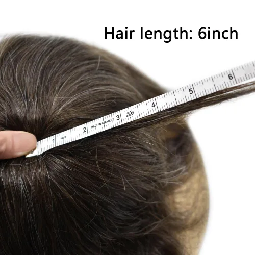 Miniatura 7 de Toupee para hombres Sistema de reemplazo de cabello humano real, postizo de encaje suizo suave para hombres, sistema de pelo tupé, protesis capilar