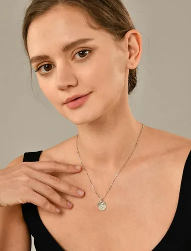 Miniatura 3 de YL Collar de plata de ley con diseño de constelación para mujer, diseño de astrología, moneda, disco y horóscopo
