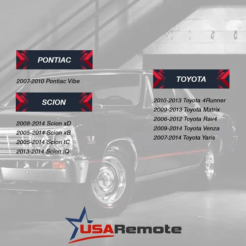 Miniatura 4 de Carcasa para llavero Scion Toyota Pontiac 2006-2014 y almohadilla para control remoto sin llave (HYQ12BBY, MOZB41TG, GQ4-29T), juego de 2