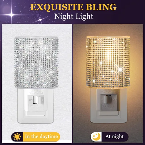 Miniatura 4 de Luz nocturna LED, luces nocturnas enchufables a la pared con interruptor de encendido/apagado manual, luz nocturna enchufable con diseño de enchufes