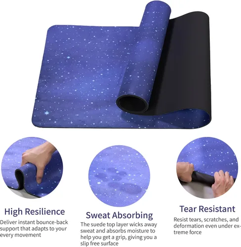 Miniatura 4 de Tapete de yoga, tapete de yoga con diseño antideslizante, tapete profesional de TPE para ejercicio, 72 x 24 pulgadas, tapete de entrenamiento