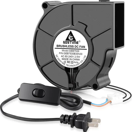 GDSTIME Ventilador EC 2.953 in x 1.181 in, CA 110 V 115 V 120 V 220 V 240 V Ventilador centrífugo Ventilador Ventilador Doble Rodamiento de bolas