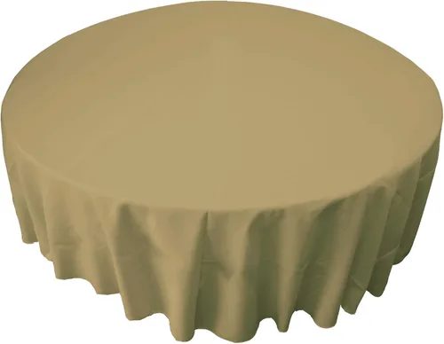 Miniatura 140 de LA Linen - Mantel redondo lavable de popelina de poliéster, resistente a manchas y arrugas, 51", mantel de tela para comedor, cocina, fiesta, Negro