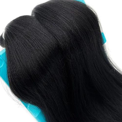 Miniatura 3 de Pelo trenzado corto 1B negro preestirado Extensiones de pelo trenzado para niños para trenzas de caja sin nudos, pelo trenzado preestirado de 16