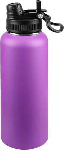 Miniatura 43 de Botella de agua aislada de 22 onzas, tapa 2 en 1 a prueba de fugas (sorbo/pajilla) + asa, botella de acero inoxidable para deportes, viajes, trabajo