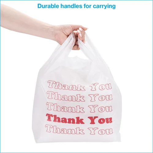 Miniatura 2 de SSWBasics Bolsas de agradecimiento blancas Caja de 500 – 11 ½" x 6" x 21" – Grosor 0.48 mil HDPE – Tamaño estándar de supermercado, perfecto