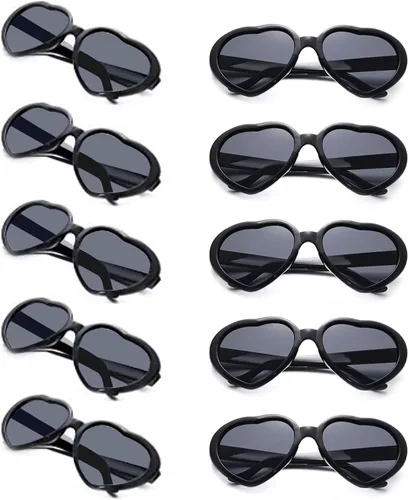 Pibupibu Paquete de 1020 gafas de sol de estilo retro con corazón de colores neón