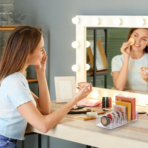 Miniatura 3 de Luxspire Organizador de sombra de ojos acrílica, paquete de 2 organizadores de cajones de maquillaje, organizador de paleta de maquillaje cosmético