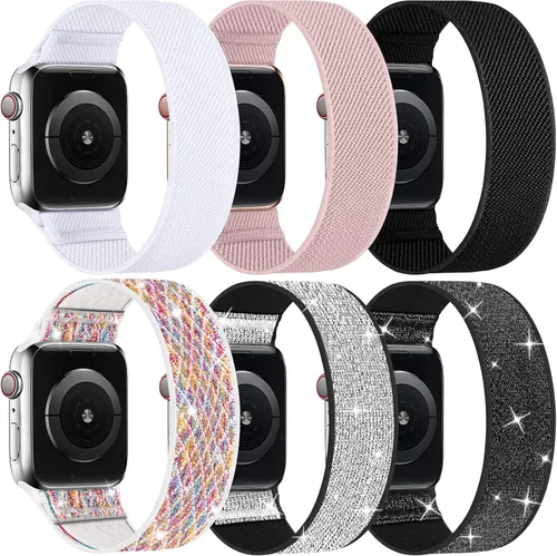 Miniatura 25 de Correa elástica de nailon para Apple Watch, de 1.49, 1.57, 1.61, 1.65, 1.73, 1.77 y 1.772 pulgadas, deportiva, trenzada, Ultra iWatch Serie 8 7 SE 6