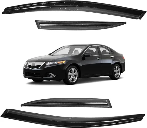 Miniatura 59 de Viseras para ventanas para Mazda 3 Sedán 4 puertas 2004 2005 2006 2007 2008 2009 estilo JDM Mugen, deflector de viento, protector solar y de lluvia