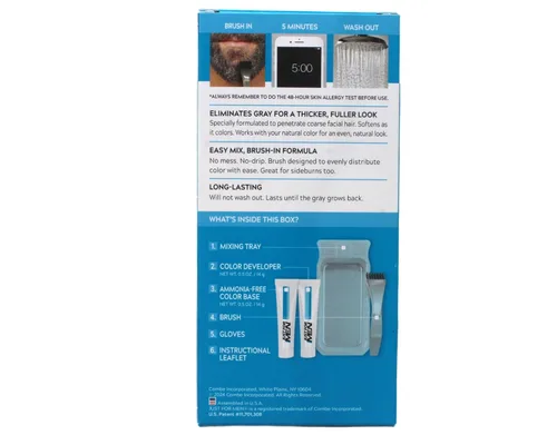 Miniatura 6 de JUST FOR MEN Gel de color para bigote y barba M-45, marrón oscuro 1 cada uno (paquete de 2)