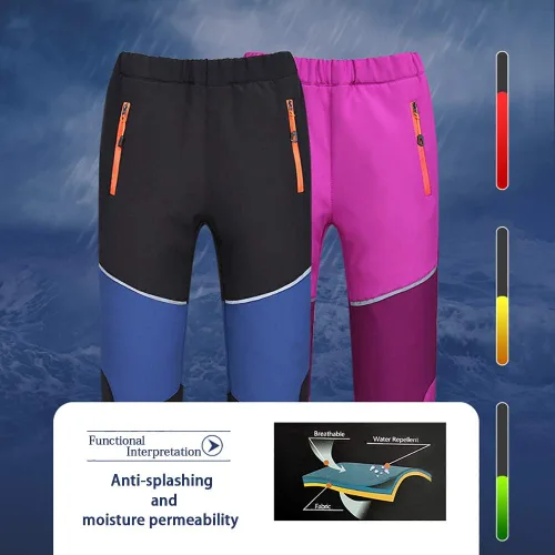 Miniatura 3 de Toomett Pantalones cargo de nieve para niños, niñas y niños al aire libre con forro polar suave Shell senderismo pesca esquí pantalones aislados