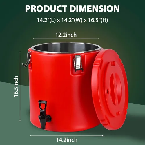 Miniatura 7 de Dispensador de bebidas aislado de 8 galones, dispensador comercial de bebidas frías y calientes con interior de acero inoxidable 304 y boquilla