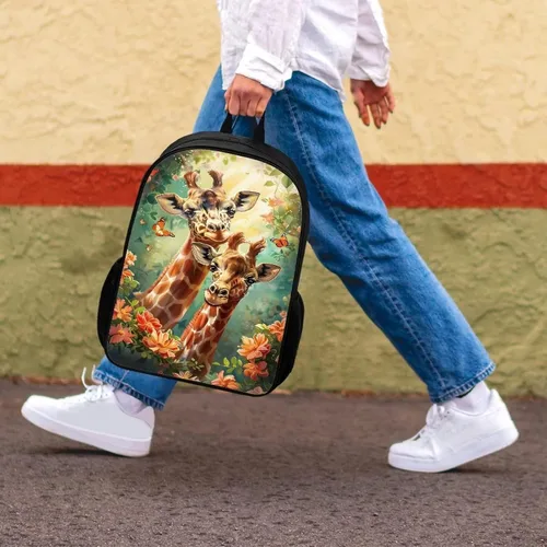 Miniatura 126 de HUGS IDEA Los animales frescos 3D niños escuela libro bolsa niños impresión mochilas, Baloncesto, Moderno
