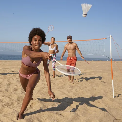 Miniatura 5 de Franklin Sports Juegos de Red de Bádminton - Patio Trasero al Aire Libre + Playa Red de Bádminton + Juego de Equipo - (4) Raquetas + (2) Volantes +