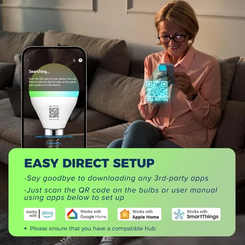 Miniatura 3 de Lightinginside Matter E12 Bombillas Inteligentes 50W Equivalente 5W 550LM, Compatible con Alexa/Siri/Apple Home/Google Home/SmartThings, Bombilla