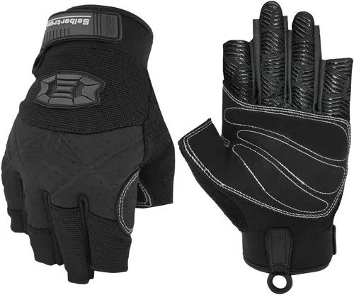 Seibertron Guantes de palma acolchada con dedos completos o semi-dedos, ligeros y transpirables para escaladores, escalada en roca, rescate, 3/4