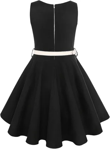 Miniatura 3 de gogoparti Vestido vintage para niñas, vestidos para ocasiones especiales con collar, vestido de lunares para niños, vestido de fiesta retro